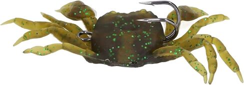 Alomejor Crab Soft Bait, Artificial Crab Lure Lifelike 33.5g 13cm Fishing Tackle 8 Pieces Portable with Hooks for Saltwater (Green Brown) in Saudi Arabia