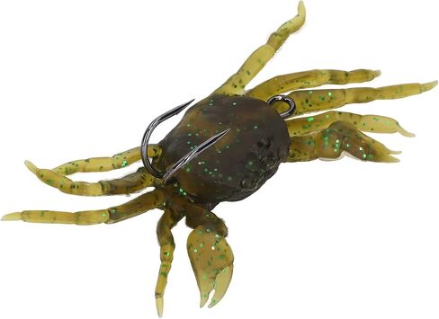 Alomejor Crab Soft Bait, Artificial Crab Lure Lifelike 33.5g 13cm Fishing Tackle 8 Pieces Portable with Hooks for Saltwater (Green Brown) in Saudi Arabia