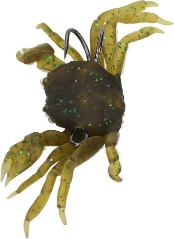 Alomejor Crab Soft Bait, Artificial Crab Lure Lifelike 33.5g 13cm Fishing Tackle 8 Pieces Portable with Hooks for Saltwater (Green Brown) in Saudi Arabia