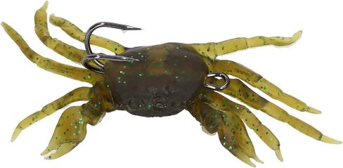 Alomejor Crab Soft Bait, Artificial Crab Lure Lifelike 33.5g 13cm Fishing Tackle 8 Pieces Portable with Hooks for Saltwater (Green Brown) in Saudi Arabia