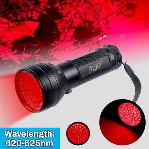 HQRP Portable Pocket Red Light Flashlight 9 LEDs for Watching Iguanas, Snakes, Hamsters, Hedgehogs, Turtles, Reptiles at Night, for Night-time Activities and Night Observation, Red Light Torch in Saudi Arabia