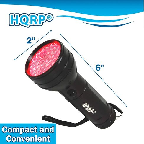 HQRP Portable Pocket Red Light Flashlight 9 LEDs for Watching Iguanas, Snakes, Hamsters, Hedgehogs, Turtles, Reptiles at Night, for Night-time Activities and Night Observation, Red Light Torch in Saudi Arabia