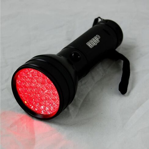 HQRP Portable Pocket Red Light Flashlight 9 LEDs for Watching Iguanas, Snakes, Hamsters, Hedgehogs, Turtles, Reptiles at Night, for Night-time Activities and Night Observation, Red Light Torch in Saudi Arabia