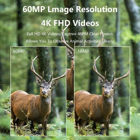PR4000 Trail Camera WiFi 60MP 4K Game Camera for Wildlife Deer Scouting Hunting or Property Security, Camo - No Glow Night Vision Motion Activated Waterproof in Saudi Arabia