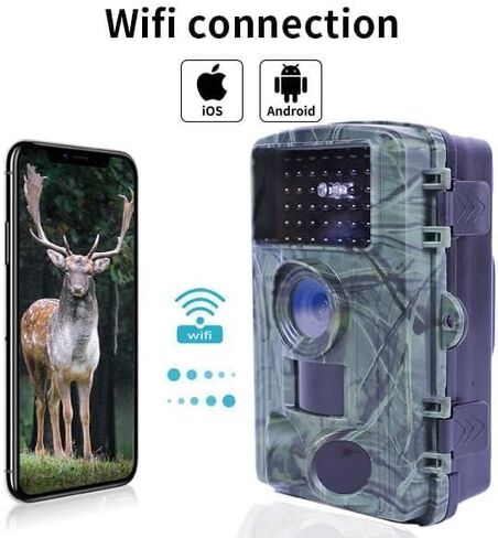 PR4000 Trail Camera WiFi 60MP 4K Game Camera for Wildlife Deer Scouting Hunting or Property Security, Camo - No Glow Night Vision Motion Activated Waterproof in Saudi Arabia