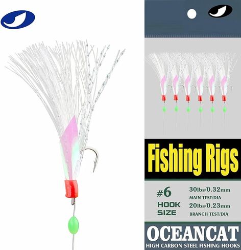 5/10/25/50/100 حزم منصات الصيد 6 هوك/مجموعة قوس قزح الجلد الحرير سلسلة هوك الصيد إغراء المياه المالحة المياه العذبة الطعم تلاعب معالجة 5 #6 #7 #8 #9 #10 # in Kuwait