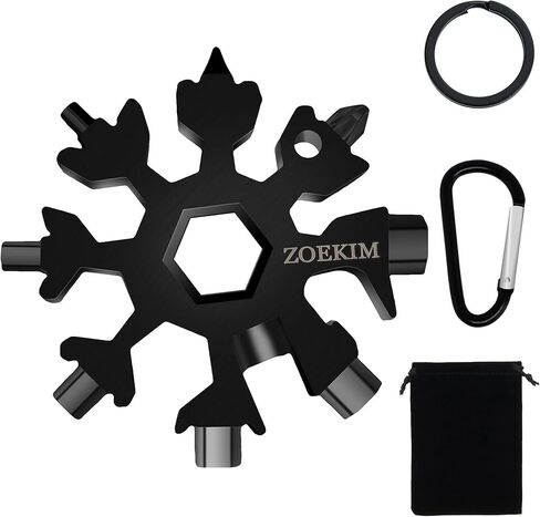 18 في 1 أداة متعددة الاستخدامات لندفة الثلج، سلسلة مفاتيح متعددة المهام مصنوعة من الفولاذ المقاوم للصدأ، فتاحة زجاجات مركبة، أداة مذهلة in Kuwait