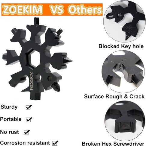 18 في 1 أداة متعددة الاستخدامات لندفة الثلج، سلسلة مفاتيح متعددة المهام مصنوعة من الفولاذ المقاوم للصدأ، فتاحة زجاجات مركبة، أداة مذهلة in Kuwait