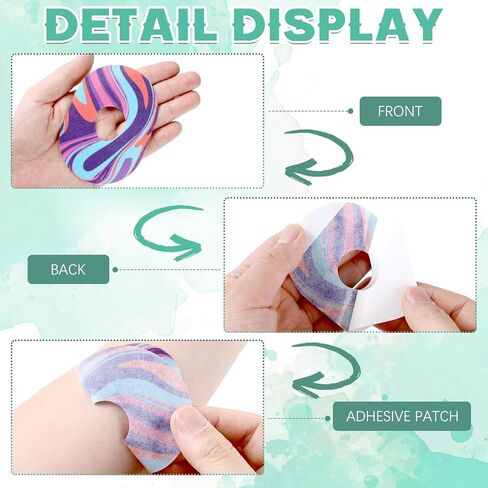 Adhesive Patch Compatible with Dexcom G6 CGM Tape Breathable Adhesive Patches Pre Cut Adhesive Tape Stickers Sensor Covers (10 Swirl Styles)(30 Pack) in Saudi Arabia
