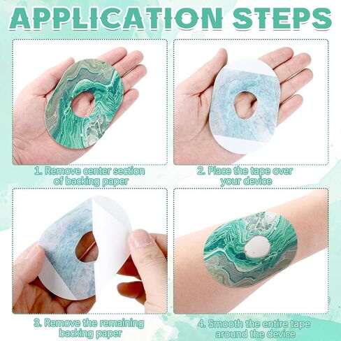 Adhesive Patch Compatible with Dexcom G6 CGM Tape Breathable Adhesive Patches Pre Cut Adhesive Tape Stickers Sensor Covers (10 Swirl Styles)(30 Pack) in Saudi Arabia