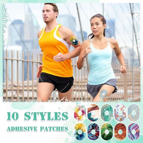 Adhesive Patch Compatible with Dexcom G6 CGM Tape Breathable Adhesive Patches Pre Cut Adhesive Tape Stickers Sensor Covers (10 Swirl Styles)(30 Pack) in Saudi Arabia