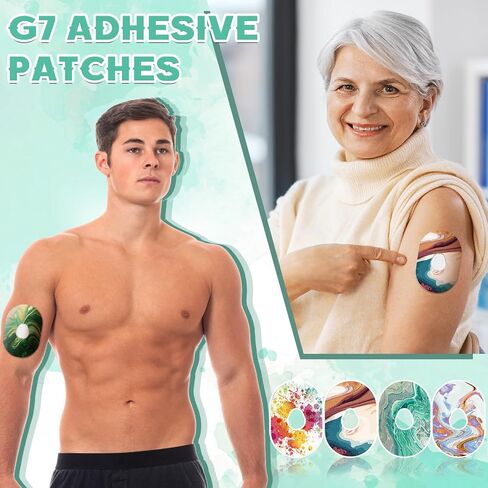Adhesive Patch Compatible with Dexcom G6 CGM Tape Breathable Adhesive Patches Pre Cut Adhesive Tape Stickers Sensor Covers (10 Swirl Styles)(30 Pack) in Saudi Arabia