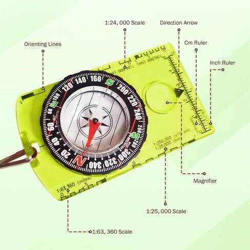 1pc Menjo Outdoors Starter Compass ideal for Boy Scouts, Girl Guides, Cubs, Brownies, or Wilderness Enthusiasts. Great for Camping, Hiking, Backpacking, Mountaineering, and Exploration in Saudi Arabia