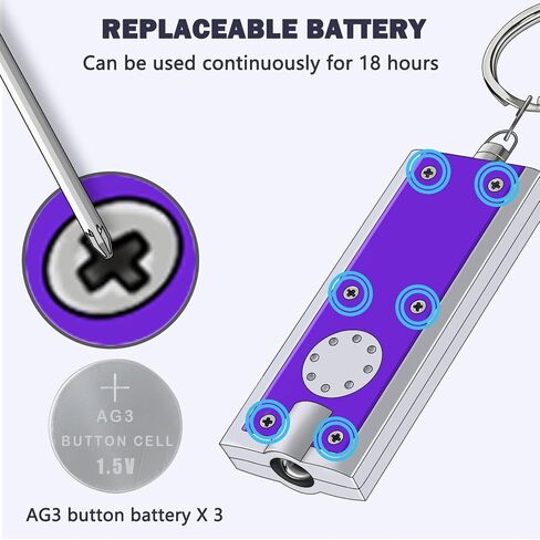 UV Keychain Flashlight, Compact Tiny Led Keychain Flashlight Set - 395nm Mini Black Lights for Currency, Scorpion Detection, Portable Illumination with Batteries (8 PCS) in Saudi Arabia