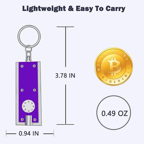 UV Keychain Flashlight, Compact Tiny Led Keychain Flashlight Set - 395nm Mini Black Lights for Currency, Scorpion Detection, Portable Illumination with Batteries (8 PCS) in Saudi Arabia