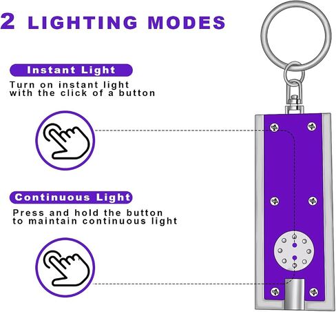 UV Keychain Flashlight, Compact Tiny Led Keychain Flashlight Set - 395nm Mini Black Lights for Currency, Scorpion Detection, Portable Illumination with Batteries (8 PCS) in Saudi Arabia