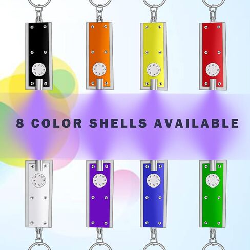 UV Keychain Flashlight, Compact Tiny Led Keychain Flashlight Set - 395nm Mini Black Lights for Currency, Scorpion Detection, Portable Illumination with Batteries (8 PCS) in Saudi Arabia