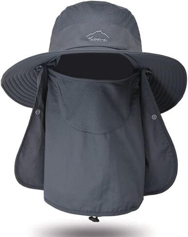 Outdoor Fishing Sun Hat for Women Men 3 in 1 Sun Protection Hat with/Face Cover & Neck Flap for Hiking Garden Medium in Saudi Arabia