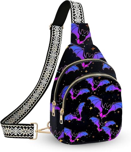 Sloth Leather Sling Bag Small Crossbody Backpack Travel Shoulder Pack Hiking chest Daypack for Women Adjustable Lightweight Outdoor Waterproof Workout in Saudi Arabia