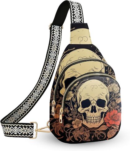 Sloth Leather Sling Bag Small Crossbody Backpack Travel Shoulder Pack Hiking chest Daypack for Women Adjustable Lightweight Outdoor Waterproof Workout in Saudi Arabia