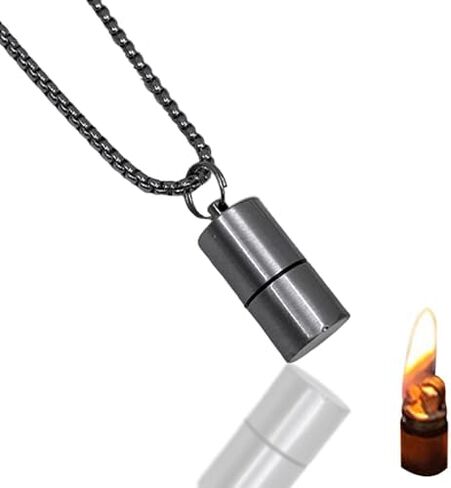 Vintage Trench Lighters, Necklace Lighters, Grinding Wheel Kerosene Lighters, Men's Lighters, Soft Flame Lighters, Cool Lighters, Small Lighters, Wilderness Survival Lighters (No Gas) (Black) in Saudi Arabia