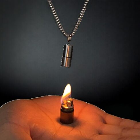 Vintage Trench Lighters, Necklace Lighters, Grinding Wheel Kerosene Lighters, Men's Lighters, Soft Flame Lighters, Cool Lighters, Small Lighters, Wilderness Survival Lighters (No Gas) (Black) in Saudi Arabia