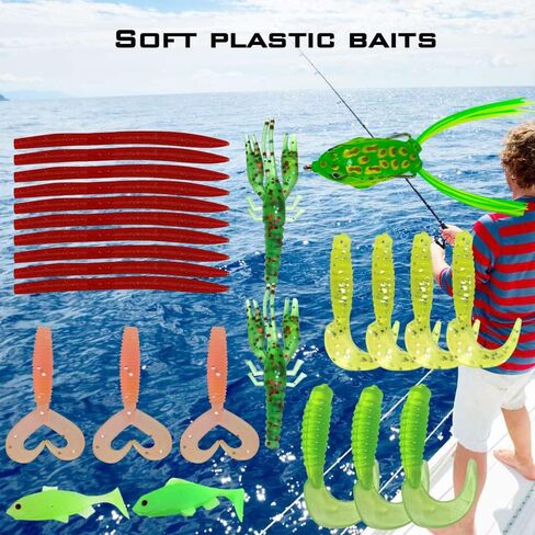Fishing Lures for Freshwater, Fishing Tackle Box with Crappie jigs, Fishing Hooks Saltwater, Fishing Accessories, Top Water Fishing Lures for Bass Trout, Fishing Gifts for Men Kids in Saudi Arabia