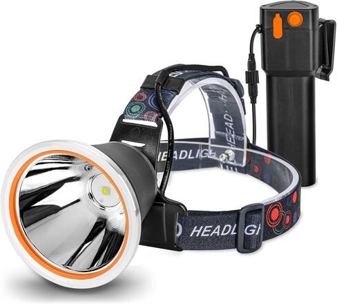 High Power LED Headlamp Separation Design Outdoor Head Lamps Waterproof&Rechargeable Long Distance Headlight for Camping Hiking FishingHunting (Yellow Light) in Saudi Arabia