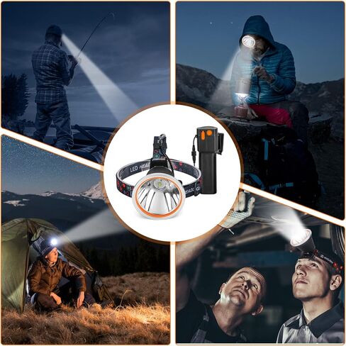 High Power LED Headlamp Separation Design Outdoor Head Lamps Waterproof&Rechargeable Long Distance Headlight for Camping Hiking FishingHunting (Yellow Light) in Saudi Arabia