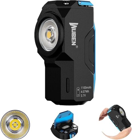 WUBEN X0 Rechargeable Mini Flashlight with Clip, 900 High Lumens Small Pocket LED Flashlights, 175° Floodlight Right Angle Magnetic Flashlight, Super Bright 7 Modes for Hiking, Camping, Everyday Use in Saudi Arabia