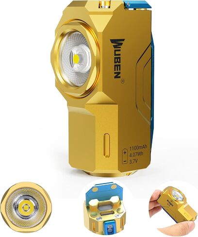 WUBEN X0 Rechargeable Mini Flashlight with Clip, 900 High Lumens Small Pocket LED Flashlights, 175° Floodlight Right Angle Magnetic Flashlight, Super Bright 7 Modes for Hiking, Camping, Everyday Use in Saudi Arabia