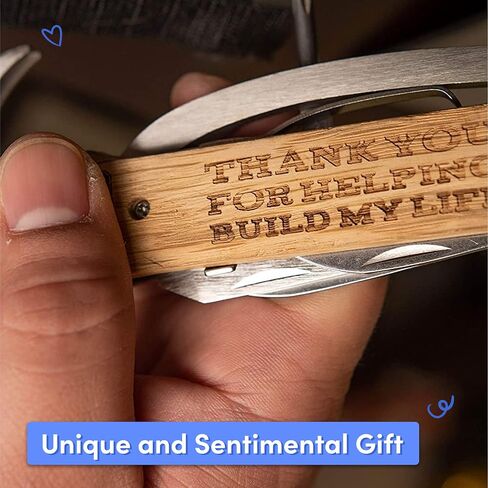 Multitool Camping Hammer for Men - Multi Purpose Gifts for Grandpa with Engraved Sentiments and Carrying Case - Stainless Steel and Pine Wood - Perfect for Camping Trips and Home Project in Saudi Arabia