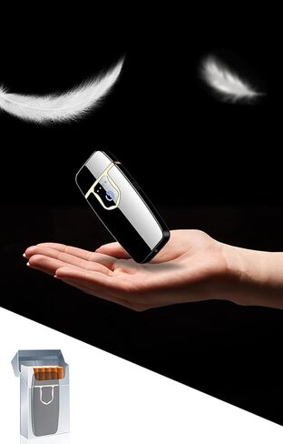 COZYLIFE Smart Electric Lighter,USB Rechargeable Lighter,Double-Sided Ignition Lighter,Ultra-Thin Touch Double Arc Sensor Lighter for Your Boyfriend, Family, Your Father (Black) in Saudi Arabia