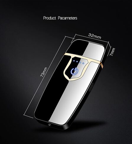 COZYLIFE Smart Electric Lighter,USB Rechargeable Lighter,Double-Sided Ignition Lighter,Ultra-Thin Touch Double Arc Sensor Lighter for Your Boyfriend, Family, Your Father (Black) in Saudi Arabia