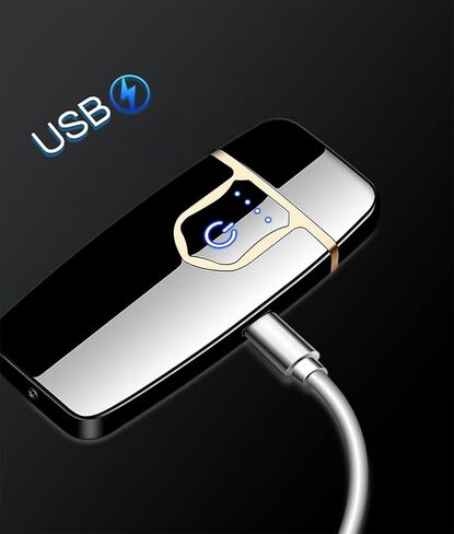 COZYLIFE Smart Electric Lighter,USB Rechargeable Lighter,Double-Sided Ignition Lighter,Ultra-Thin Touch Double Arc Sensor Lighter for Your Boyfriend, Family, Your Father (Black) in Saudi Arabia
