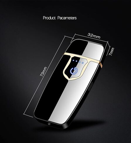 COZYLIFE Smart Electric Lighter,USB Rechargeable Lighter,Double-Sided Ignition Lighter,Ultra-Thin Touch Double Arc Sensor Lighter for Your Boyfriend, Family, Your Father (Black) in Saudi Arabia