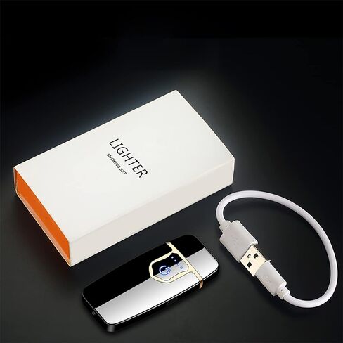 COZYLIFE Smart Electric Lighter,USB Rechargeable Lighter,Double-Sided Ignition Lighter,Ultra-Thin Touch Double Arc Sensor Lighter for Your Boyfriend, Family, Your Father (Black) in Saudi Arabia
