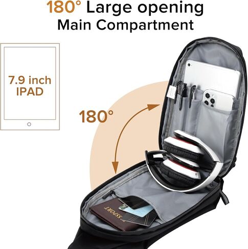 MAYMOONER Small Sling Shoulder Crossbody Bag Men Women One Strap Casual Chest Bags Slim Backpack for Outdoor Travel Biking in Kuwait