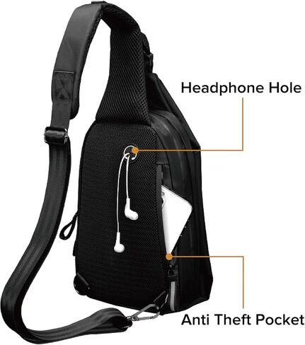 MAYMOONER Small Sling Shoulder Crossbody Bag Men Women One Strap Casual Chest Bags Slim Backpack for Outdoor Travel Biking in Kuwait