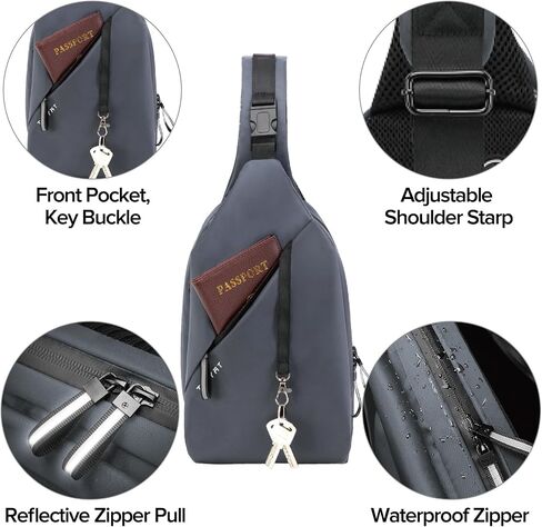 MAYMOONER Small Sling Shoulder Crossbody Bag Men Women One Strap Casual Chest Bags Slim Backpack for Outdoor Travel Biking in Kuwait