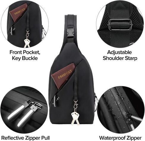 MAYMOONER Small Sling Shoulder Crossbody Bag Men Women One Strap Casual Chest Bags Slim Backpack for Outdoor Travel Biking in Kuwait
