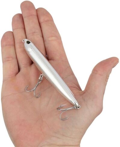 Berkley Saltwater Drift Walker Topwater Fishing Lure, Black Silver, 3/8 oz, 3.5in, Tail Weighted Design Tuned for Casting Distance, Equipped with Fusion19 Hook in Saudi Arabia