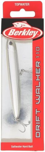 Berkley Saltwater Drift Walker Topwater Fishing Lure, Black Silver, 3/8 oz, 3.5in, Tail Weighted Design Tuned for Casting Distance, Equipped with Fusion19 Hook in Saudi Arabia