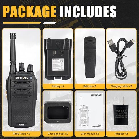 Retevis RB68 Portable 2 Way Radios,New Version of H-777, Two Way Radio with Charging Base,LED Flashlight, Rechargeable Walkie Talkies for Adults Family Outdoor(2 Pack) in Saudi Arabia