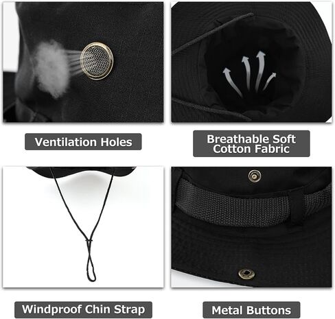 Surblue Boonie Sun Hat Windproof Fishing Hat UPF 50+ UV Protection for Hiking, Travel in Kuwait