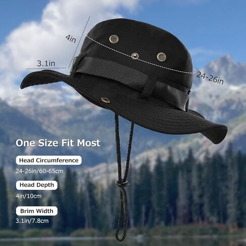 Surblue Boonie Sun Hat Windproof Fishing Hat UPF 50+ UV Protection for Hiking, Travel in Kuwait