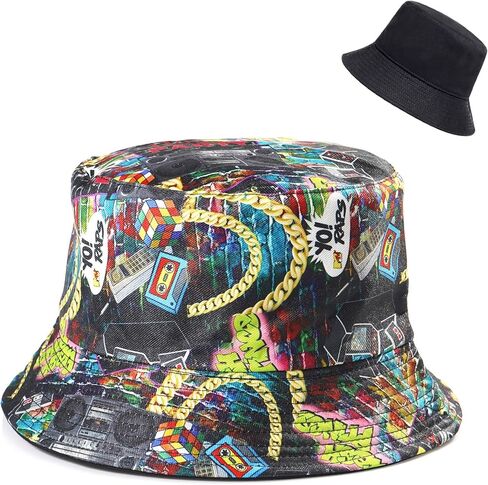 قبعة دلو للجنسين، قبعة شمس للشاطئ الحنين، قبعة صيد للرجال والنساء والمراهقين، ملابس مزدوجة الجانب قابلة للعكس in Kuwait