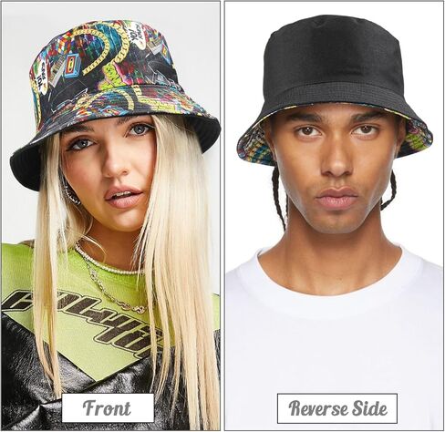 قبعة دلو للجنسين، قبعة شمس للشاطئ الحنين، قبعة صيد للرجال والنساء والمراهقين، ملابس مزدوجة الجانب قابلة للعكس in Kuwait