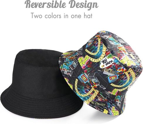 قبعة دلو للجنسين، قبعة شمس للشاطئ الحنين، قبعة صيد للرجال والنساء والمراهقين، ملابس مزدوجة الجانب قابلة للعكس in Kuwait