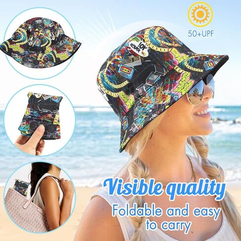 قبعة دلو للجنسين، قبعة شمس للشاطئ الحنين، قبعة صيد للرجال والنساء والمراهقين، ملابس مزدوجة الجانب قابلة للعكس in Kuwait